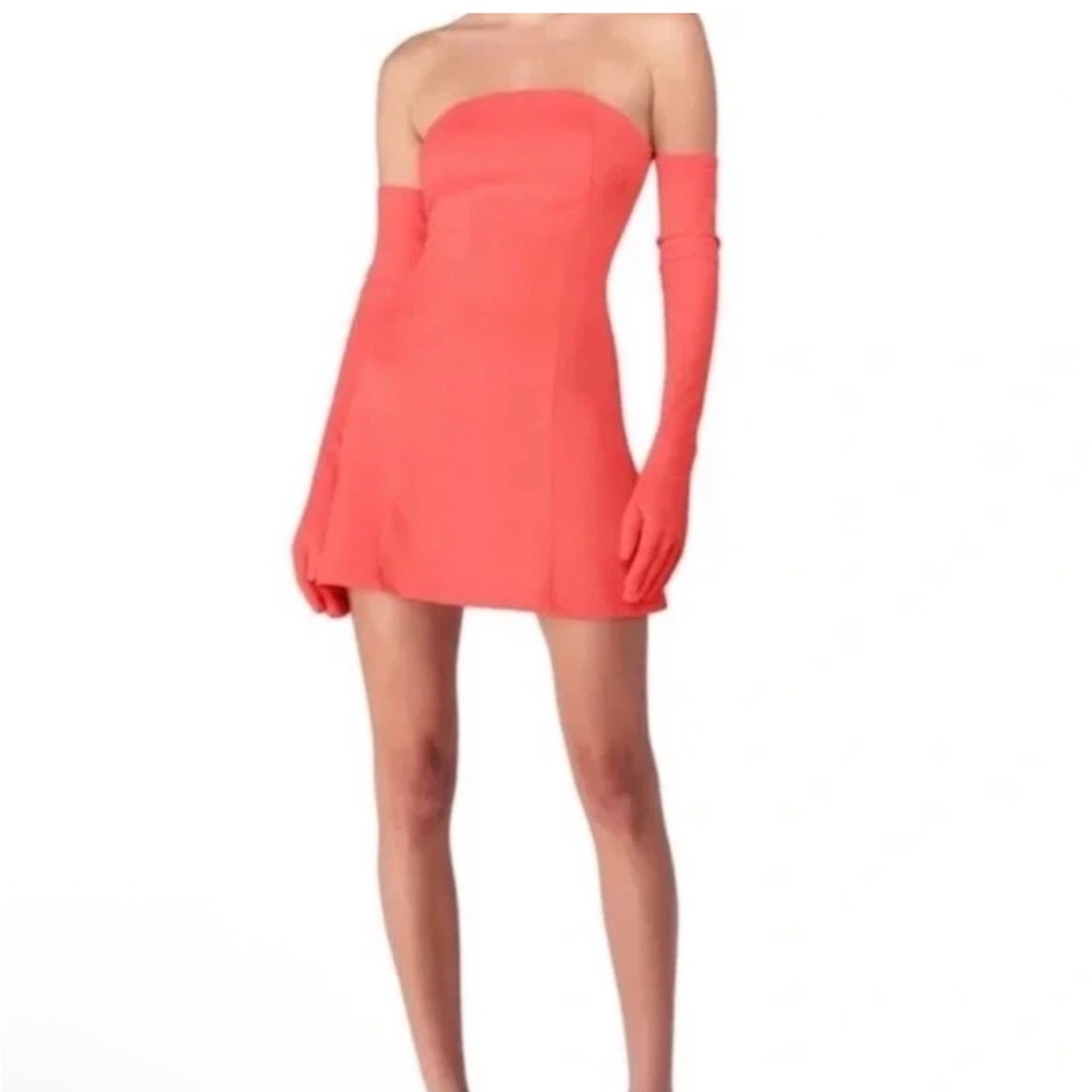 Miscreants Revolve viral Cupid mini dress neon pink strapless grunge